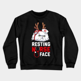 Resting Nurse Face T shirt For Cat Lady Crewneck Sweatshirt